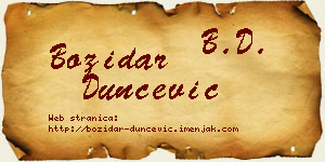 Božidar Dunčević vizit kartica